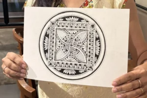 Black and white mandala sparkling creativity 