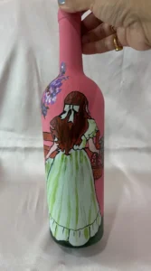 Lady Bridgerton recycled bottle art