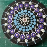 Simple 4 colors mandalas coaster